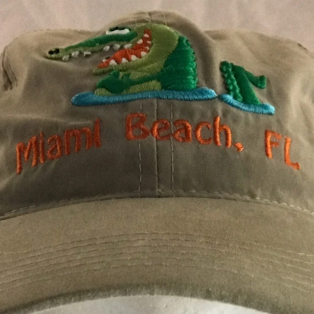 OK Embroidery Miami Beach Adjustable XS-S Alligator Art Neck Flap Beach Cap